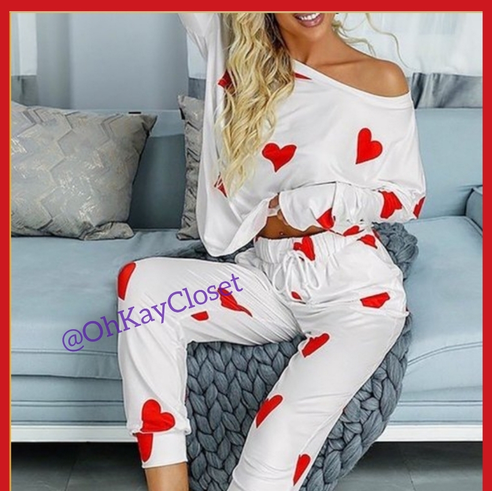 Choose Love 2PC Long sleeve comfy breathable lightweight pajama lounge s…